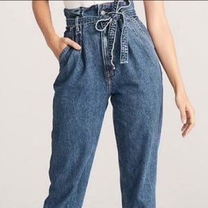 Abercrombie & Fitch Belted High Rise Mom Jeans